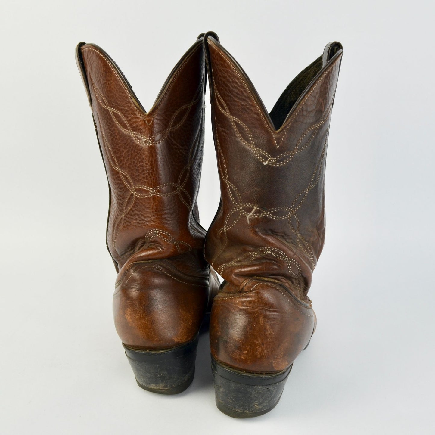 Vintage Vulcan Men's Brown Leather Cowboy Boots