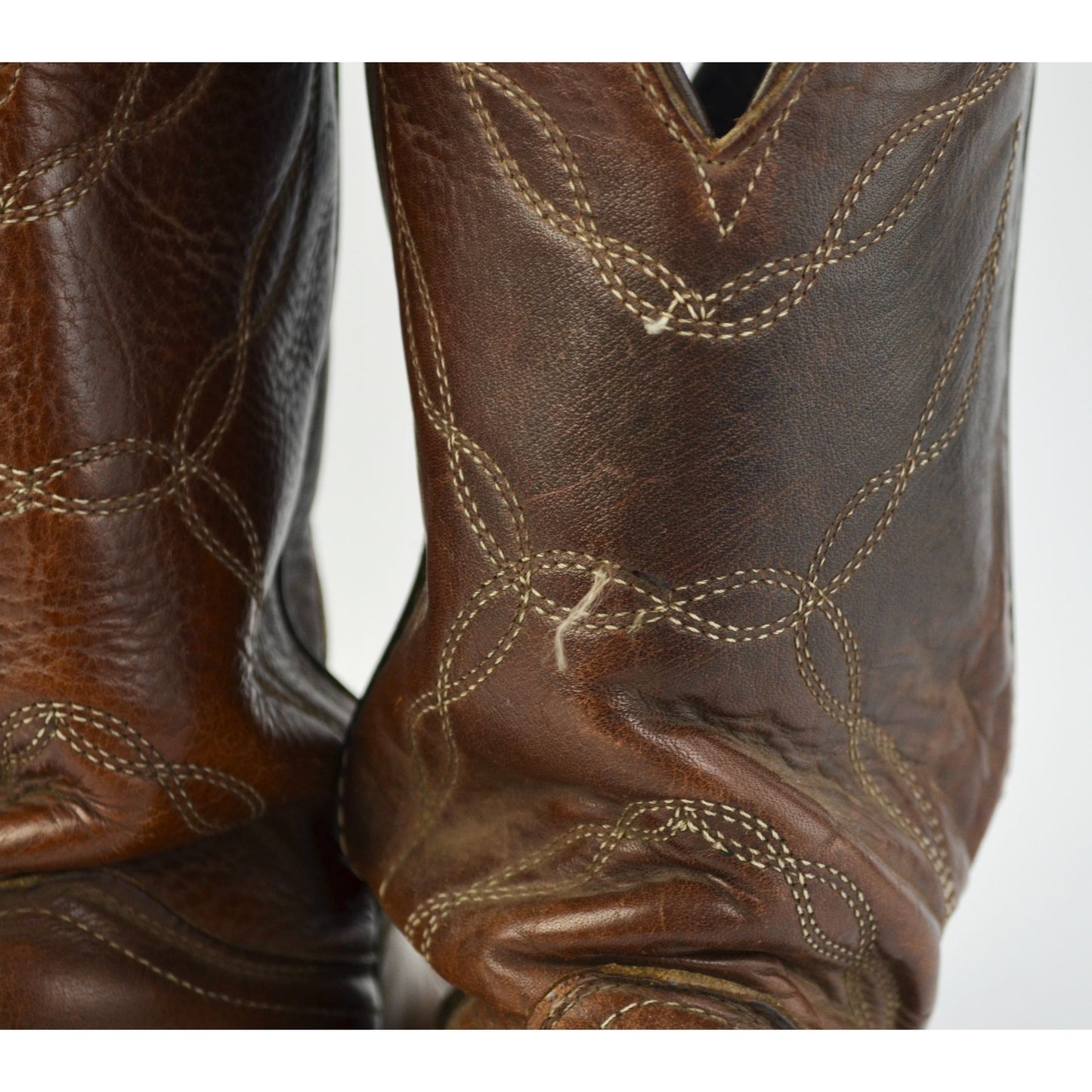 Vintage Vulcan Men's Brown Leather Cowboy Boots
