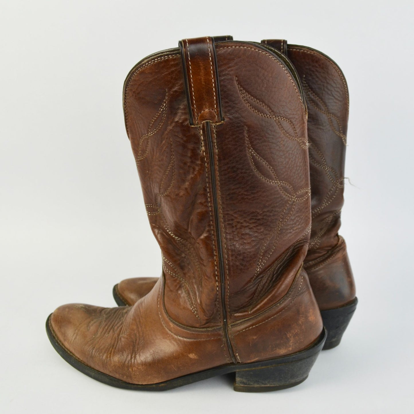 Vintage Vulcan Men's Brown Leather Cowboy Boots