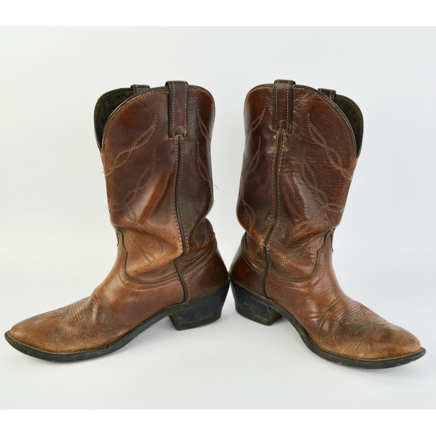 Vintage Vulcan Men's Brown Leather Cowboy Boots