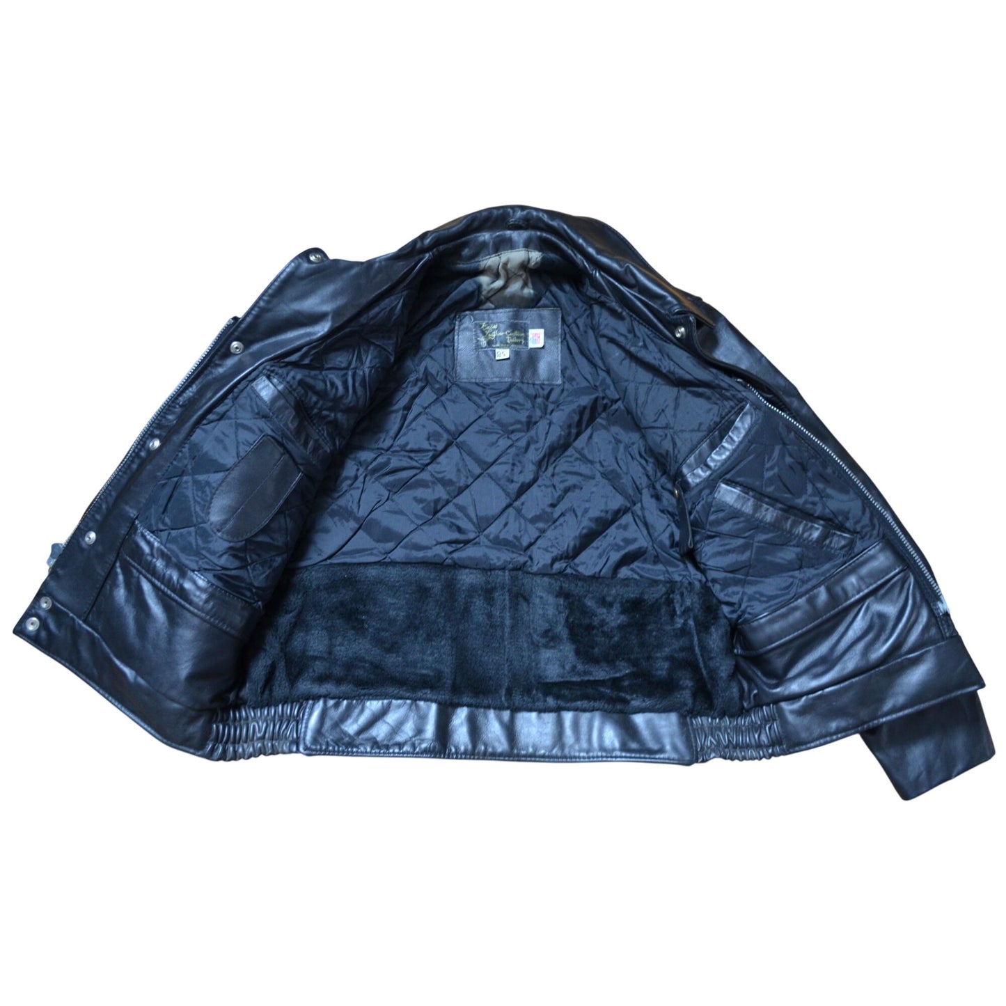 Vintage Nate's Leather Patrol Jacket Chicago Motorcyle Black