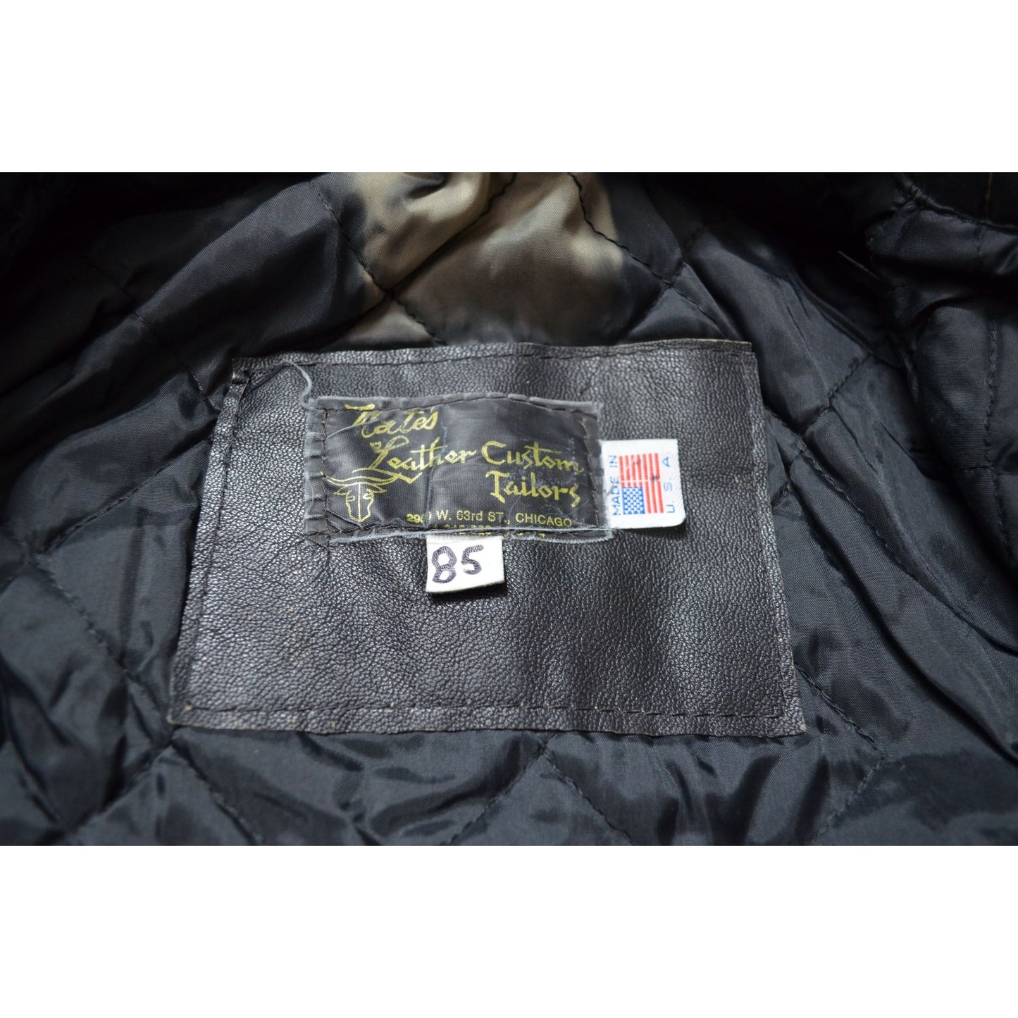 Vintage Nate's Leather Patrol Jacket Chicago Motorcyle Black