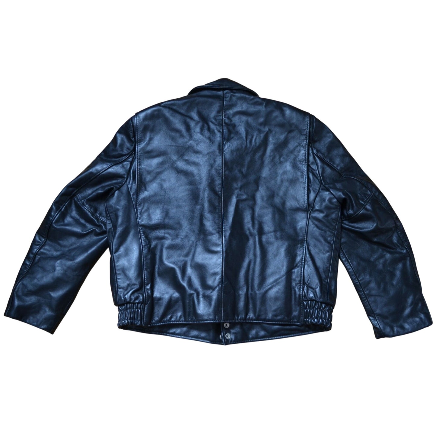 Vintage Nate's Leather Patrol Jacket Chicago Motorcyle Black