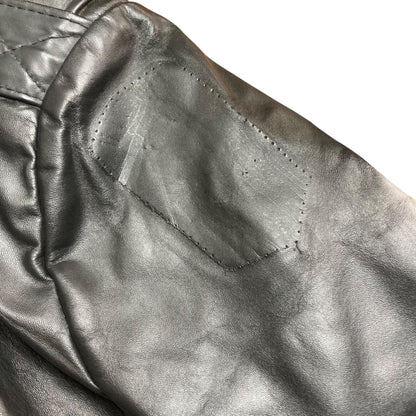 Vintage Nate's Leather Patrol Jacket Chicago Motorcyle Black