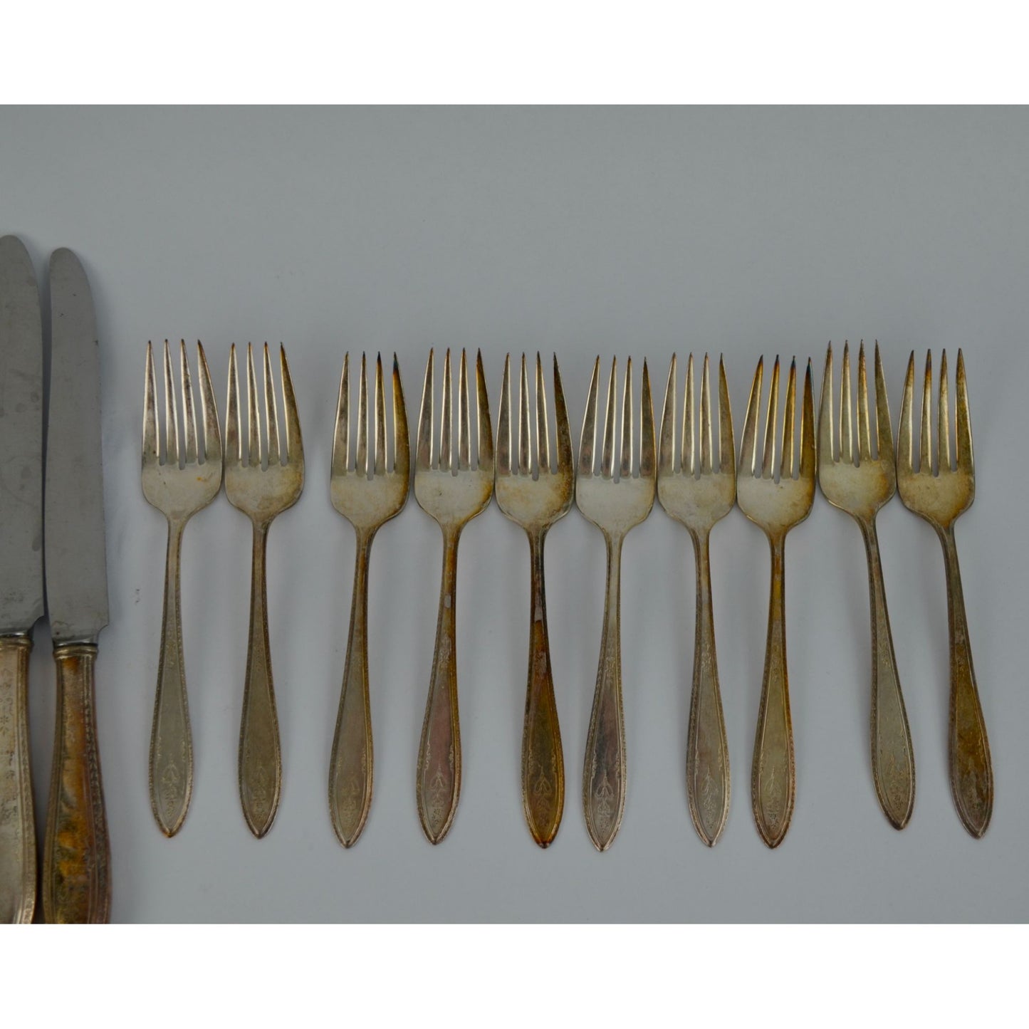 WM A Rogers Debutante 1847 Silverplate Antique Vintage Silverware Flatware Set of 45