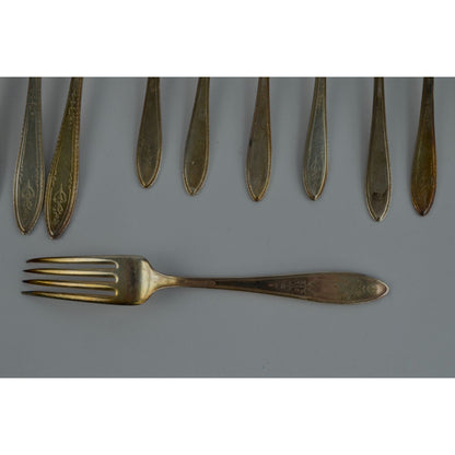 WM A Rogers Debutante 1847 Silverplate Antique Vintage Silverware Flatware Set of 45