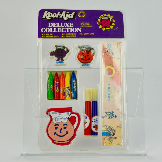 1983 Kool Aid Deluxe Collection Vintage NOS New Ruler Memo Pad Markers Crayons