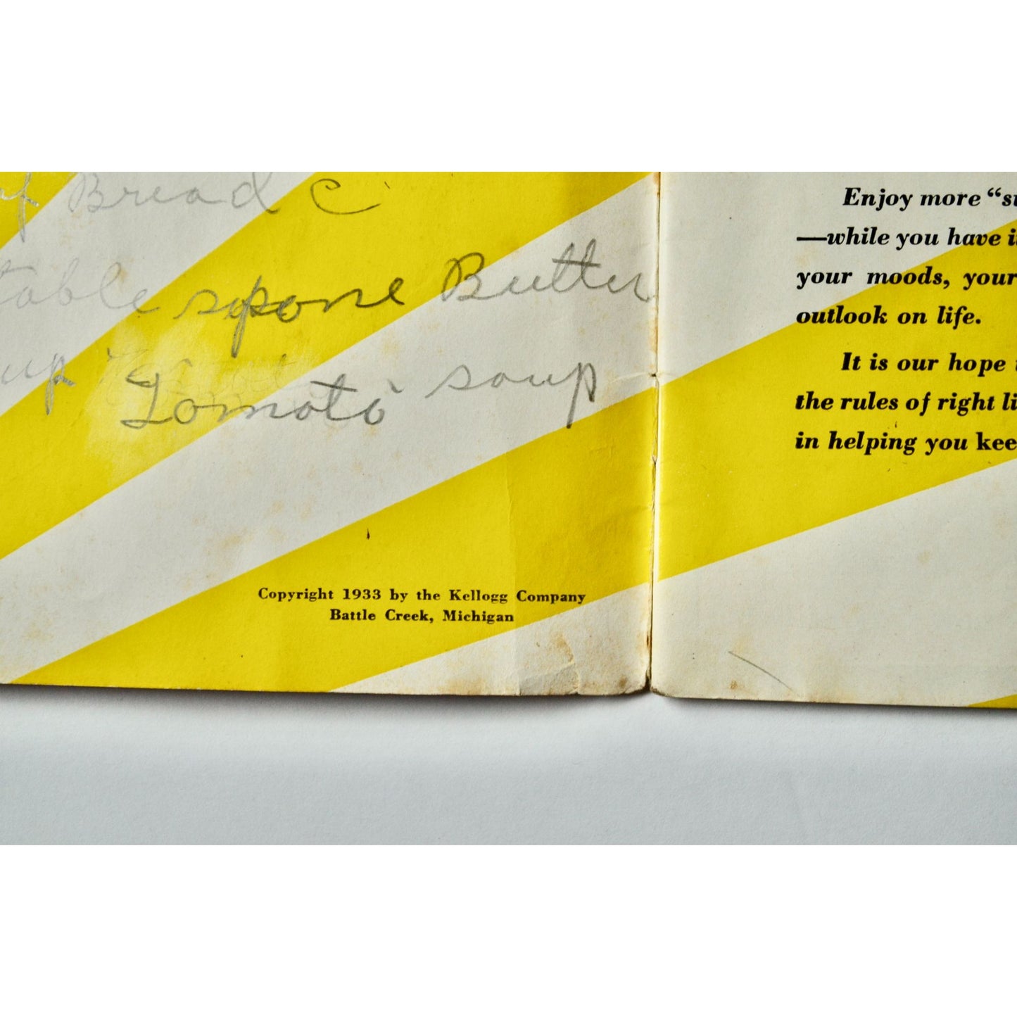 1933 Kellogg's Keep on the Sunny Side of Life Booklet Vintage