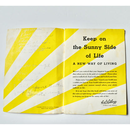 1933 Kellogg's Keep on the Sunny Side of Life Booklet Vintage