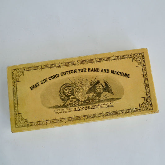 J P Coats Vintage Cardboard Box Empty #20 Fast Black