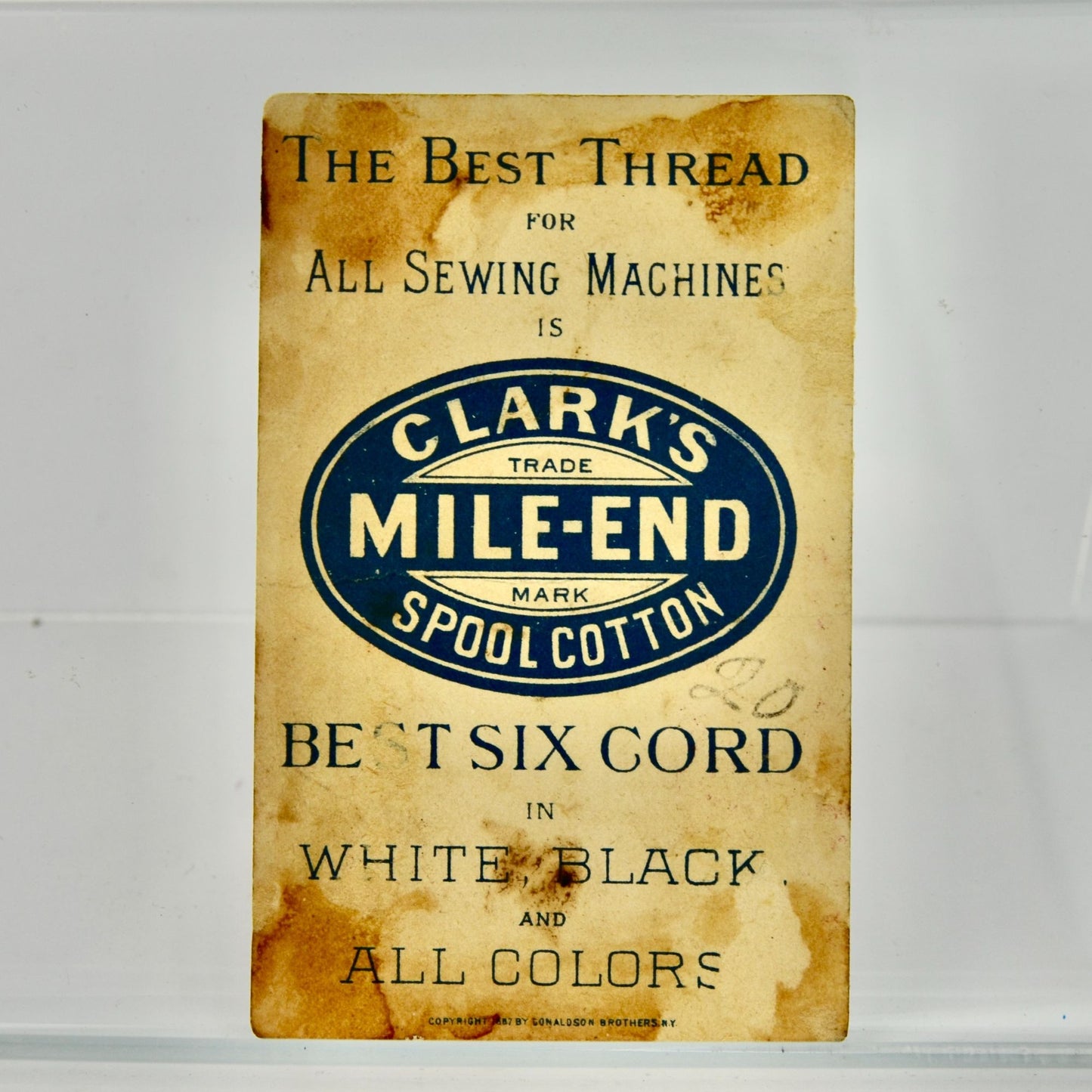 Clark's Mile-End Spool Cotton Victorian Trading Trade Card
