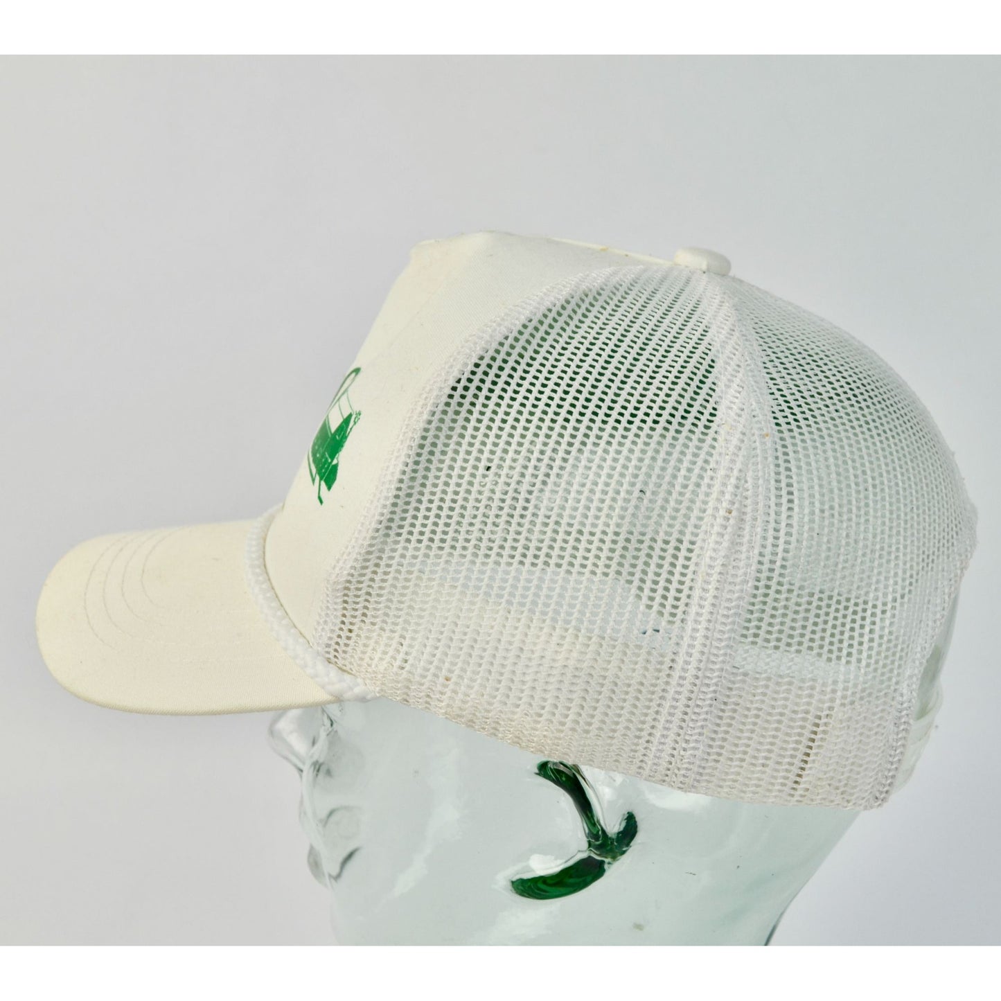 Vintage Rams White Green Barn Farming Hat Trucker Braided