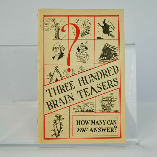 Three Hundred Brain Teasers Booklet Vintage