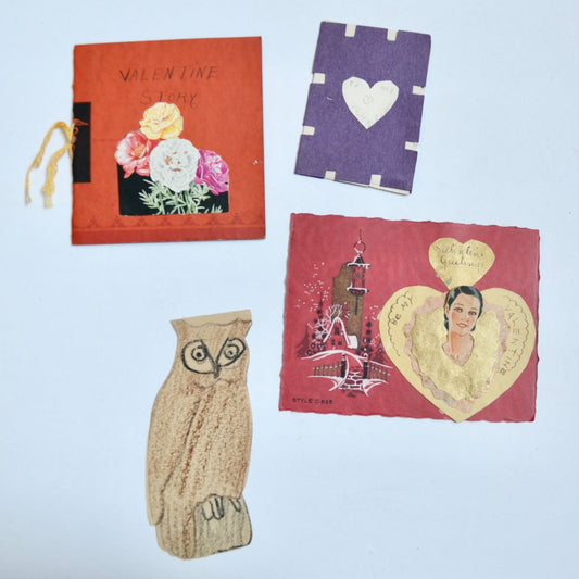 1930s Vintage HANDMADE OOAK Valentine Cards Unique Lot #9