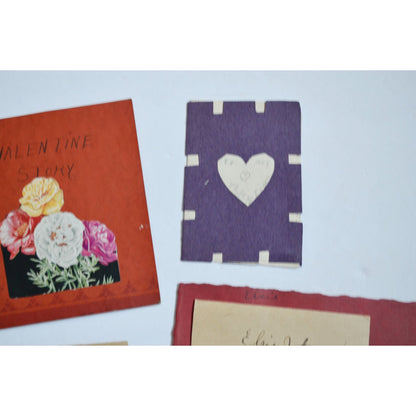1930s Vintage HANDMADE OOAK Valentine Cards Unique Lot #9