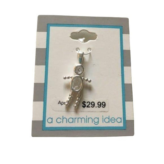 NEW April Boy Birthstone Charm 925 Sterling Silver