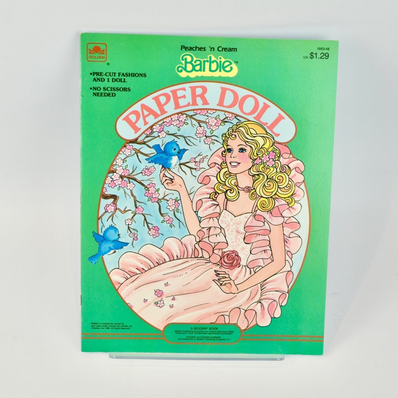 Golden Barbie Peaches 'n Cream Paper Doll UNCUT 1985