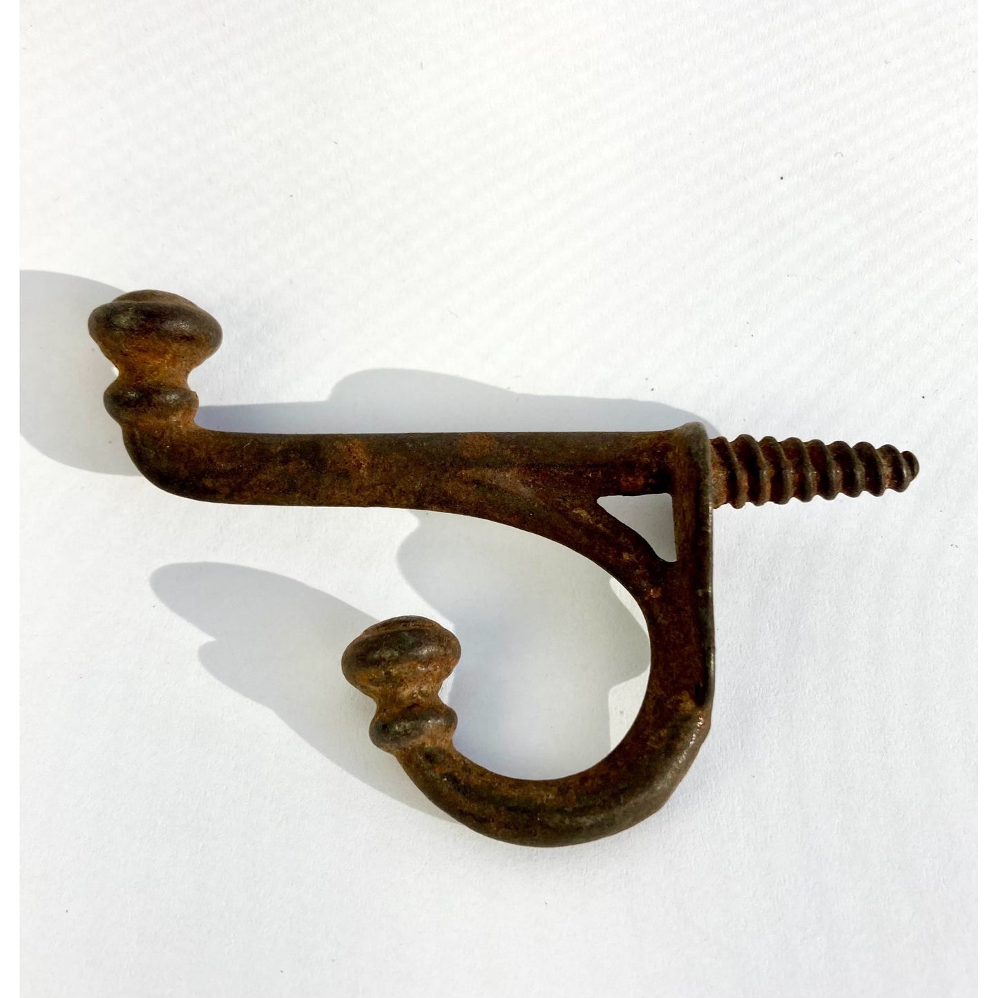 Antique Double Arm Acorn Hook Coat Hat Screw-In