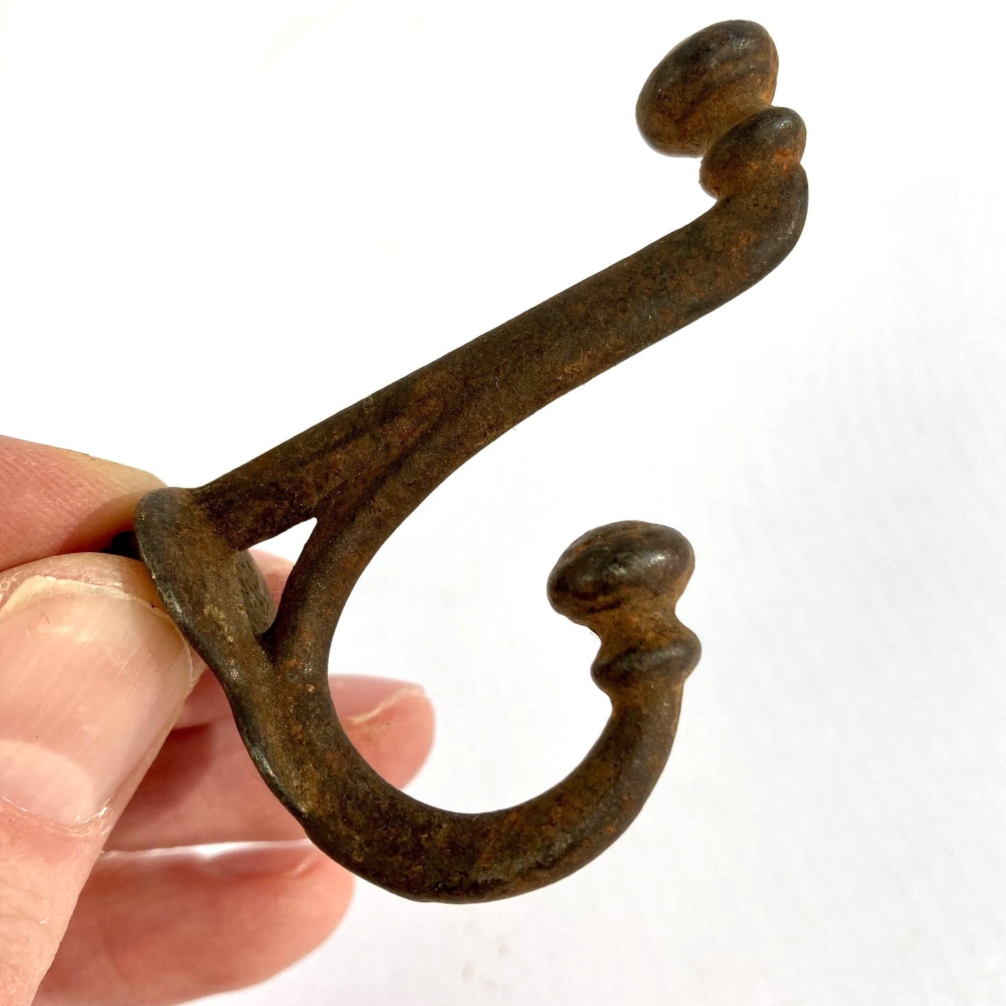Antique Double Arm Acorn Hook Coat Hat Screw-In