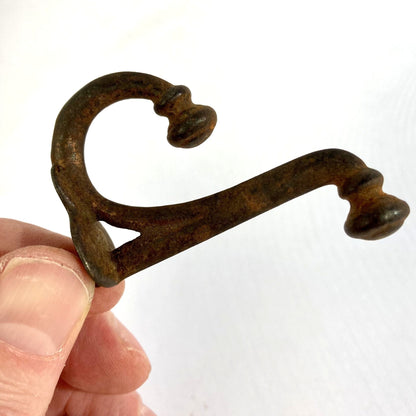 Antique Double Arm Acorn Hook Coat Hat Screw-In