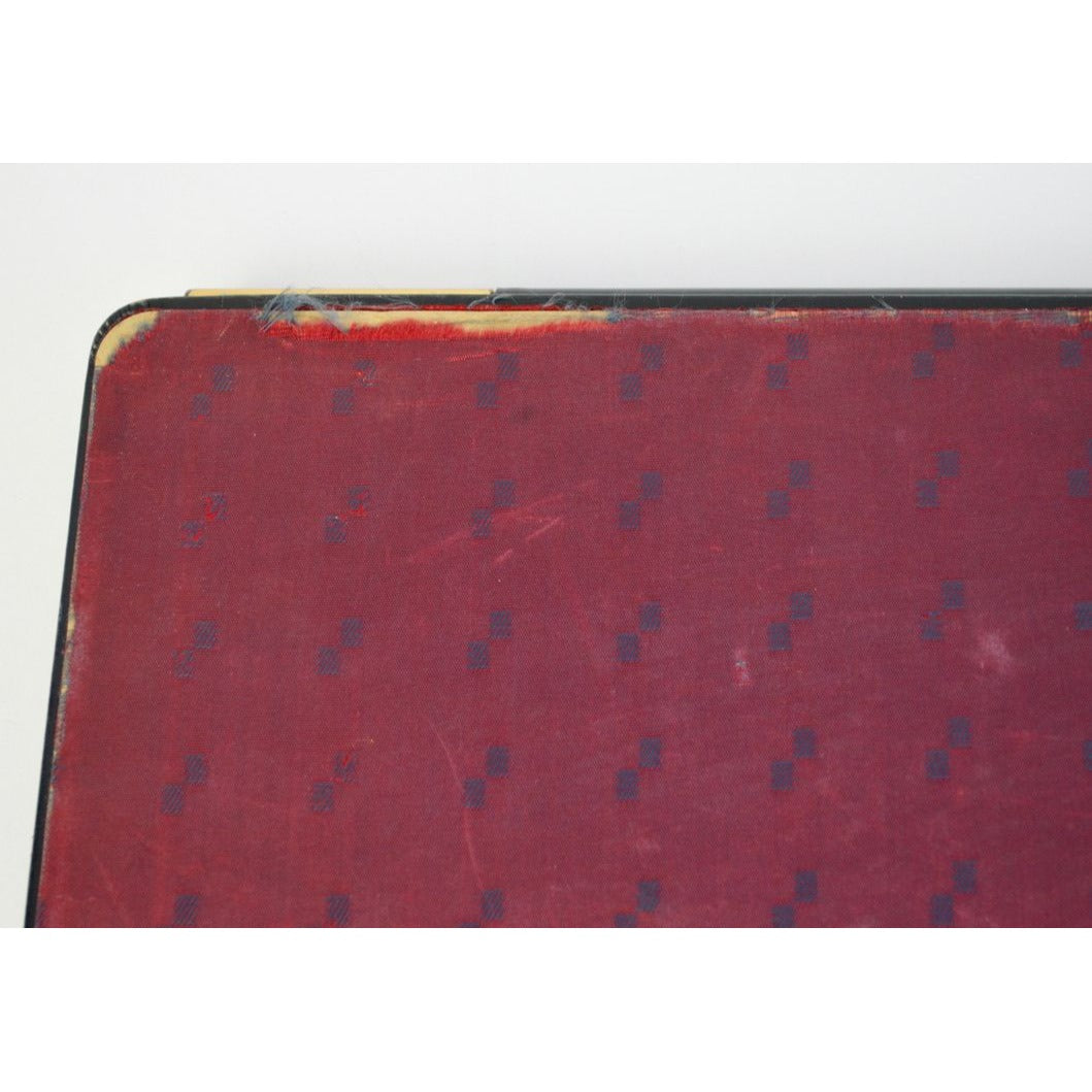 Vintage Leather Writing Case Black Red Detailed Large