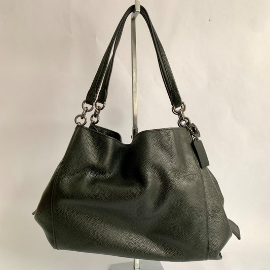 Coach 78364 Black Gunmetal Leather Dalton 31 Hobo Shoulder Bag