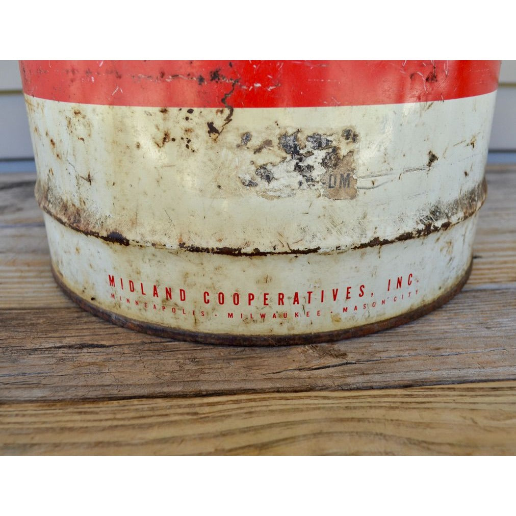 Vintage Midland Products 5-Gallon Oil Can Minneapolis Milwaukee Mason City
