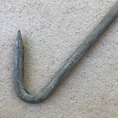 Vintage St John & Co Meat Hook w/ Pulley & Armour Meat Hook Galvanized 59X