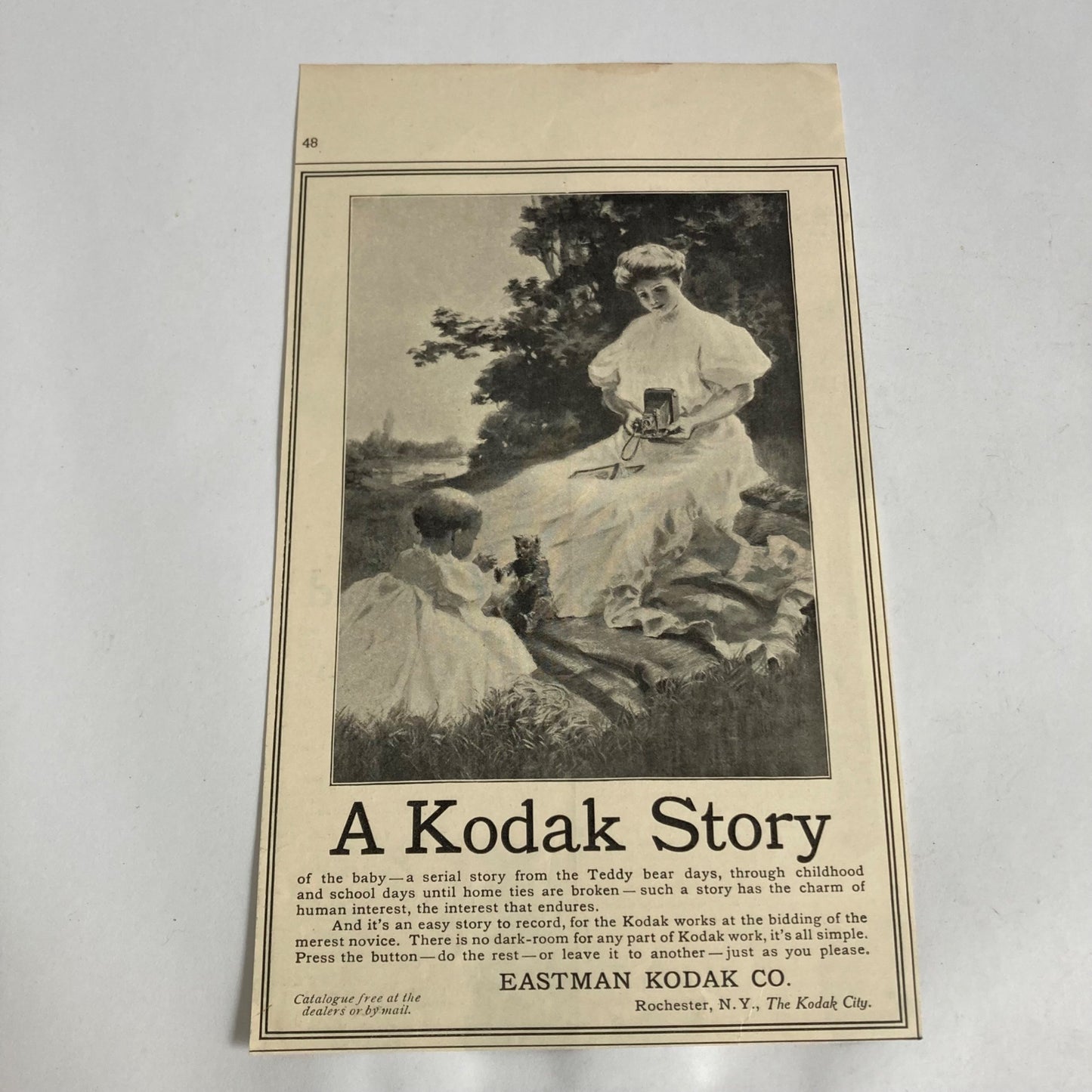 Antique 1907 Kodak Newspaper Advertisement Ad Eastman Photography Vintage