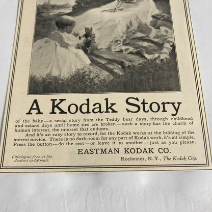 Antique 1907 Kodak Newspaper Advertisement Ad Eastman Photography Vintage