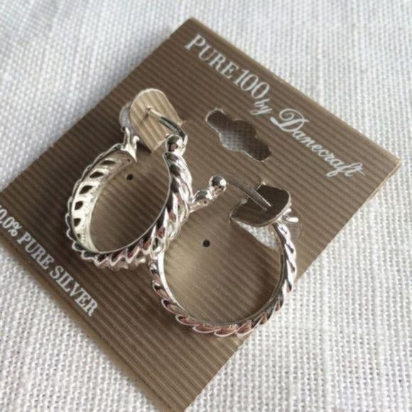 Danecraft 10.0% Pure Silver Hoop Earrings New