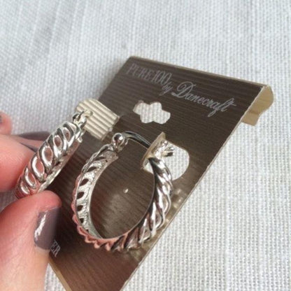 Danecraft 10.0% Pure Silver Hoop Earrings New
