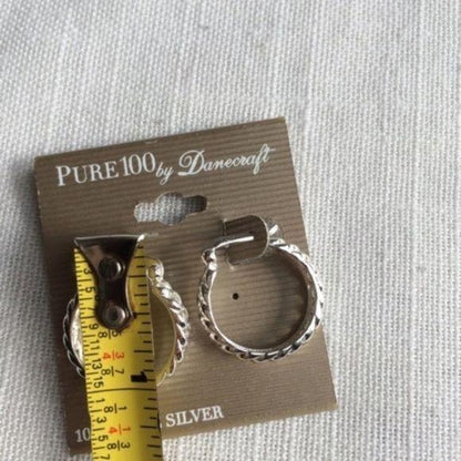 Danecraft 10.0% Pure Silver Hoop Earrings New