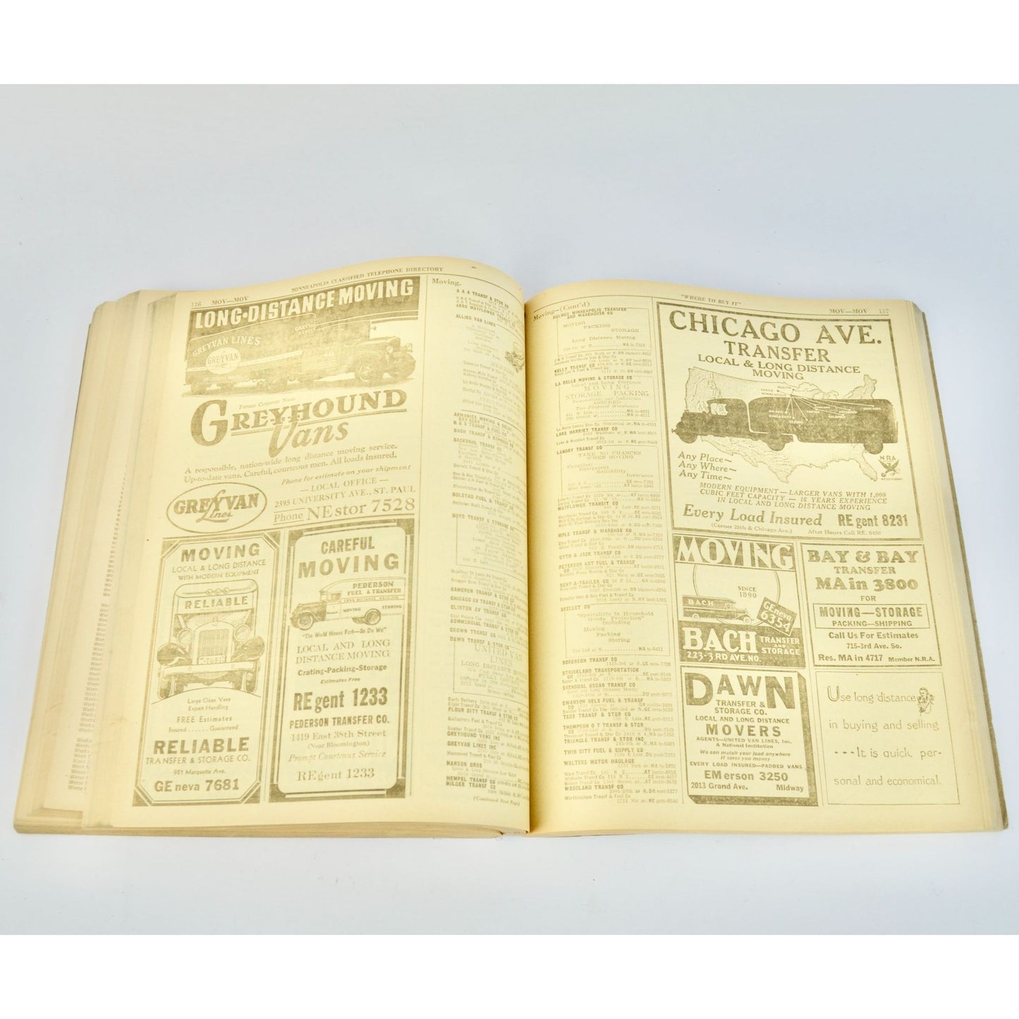Vintage January 1935 Minneapolis MN Telephone Directory Book