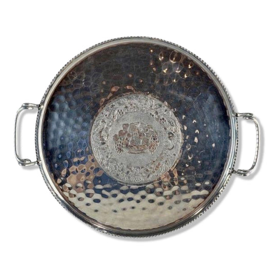 Vintage Cromwell Aluminum Serving Tray 14.5" Diameter Beautiful