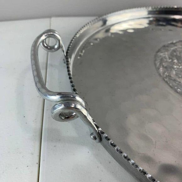 Vintage Cromwell Aluminum Serving Tray 14.5" Diameter Beautiful