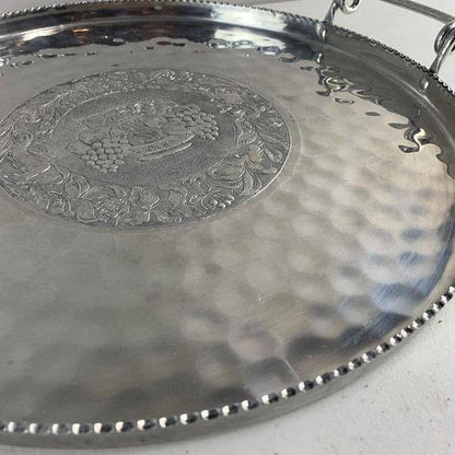 Vintage Cromwell Aluminum Serving Tray 14.5" Diameter Beautiful