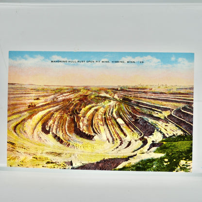 Vintage Mahoning Hull Rust Open Pit Mine Postcard Hibbing Minnesota