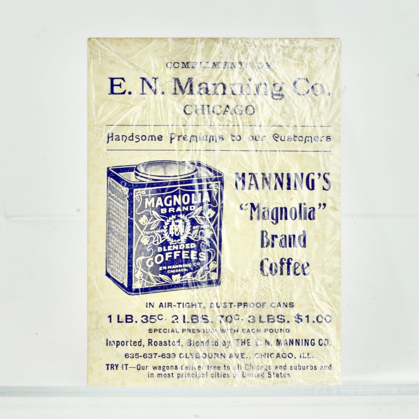 Manning's Magnolia Coffee Victorian Trading Trade Card