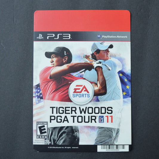 Blockbuster Backer Card PS3 Tiger Woods PGA Tour 11 NO GAME