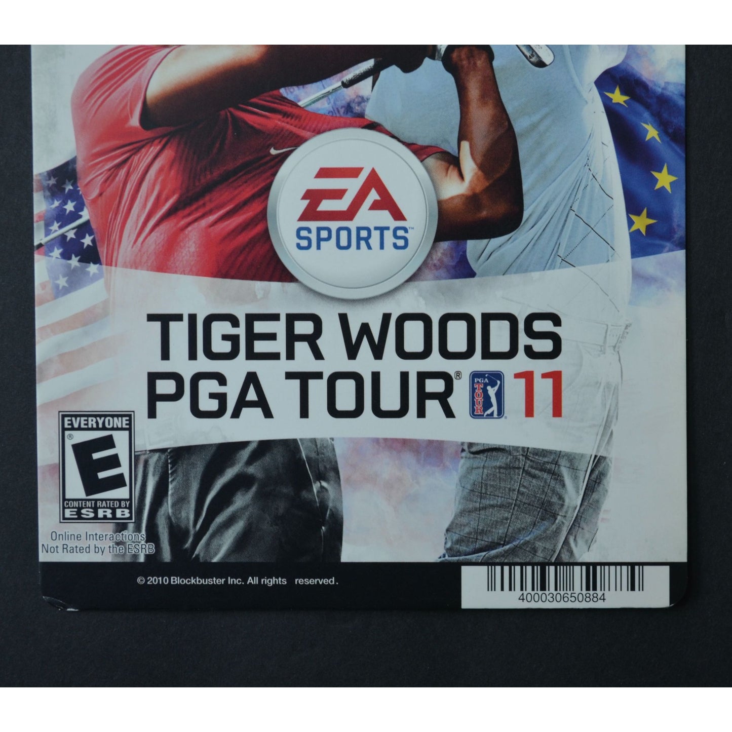 Blockbuster Backer Card PS3 Tiger Woods PGA Tour 11 NO GAME