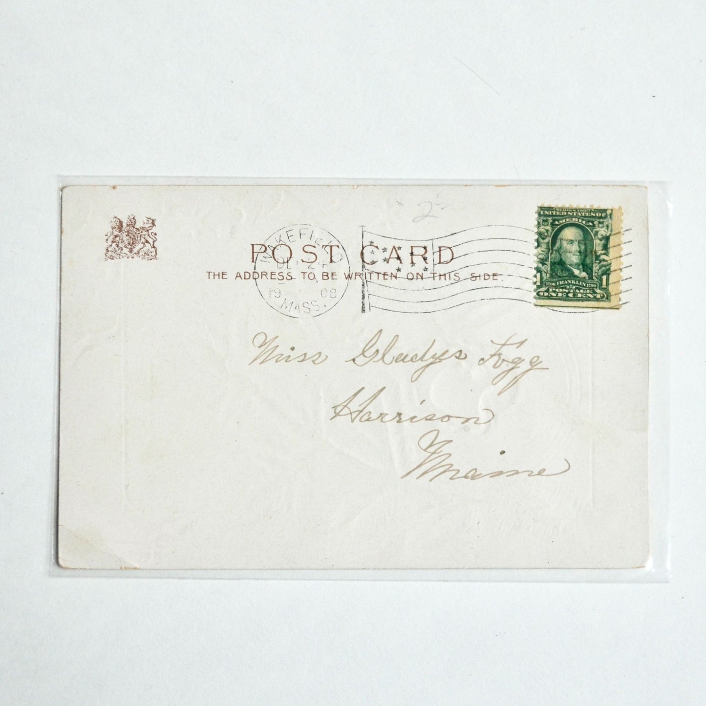 1908 Antique A Happy Christmas Angel Postcard