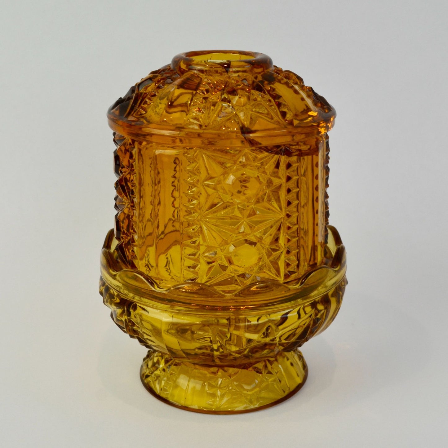 Vintage Fairy Lamp Stars & Bars Amber CRACKED READ