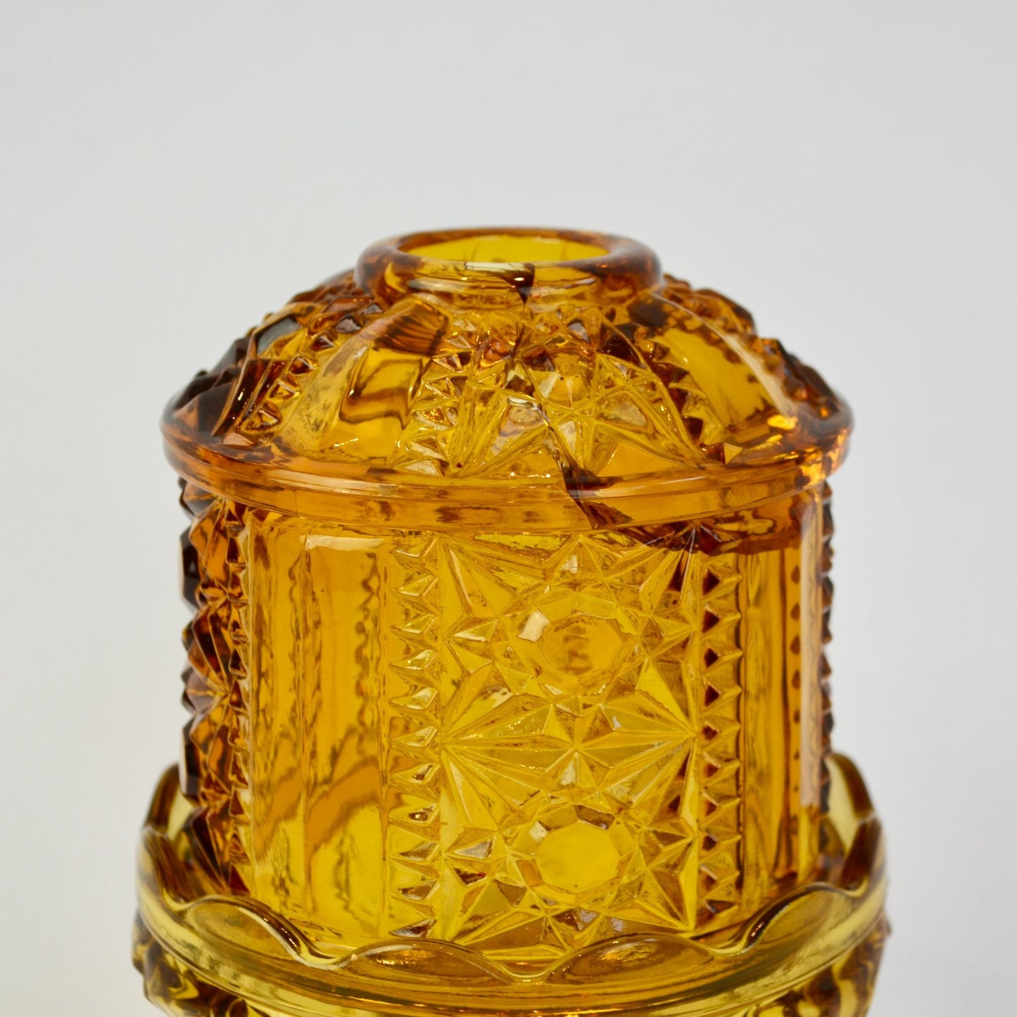 Vintage Fairy Lamp Stars & Bars Amber CRACKED READ