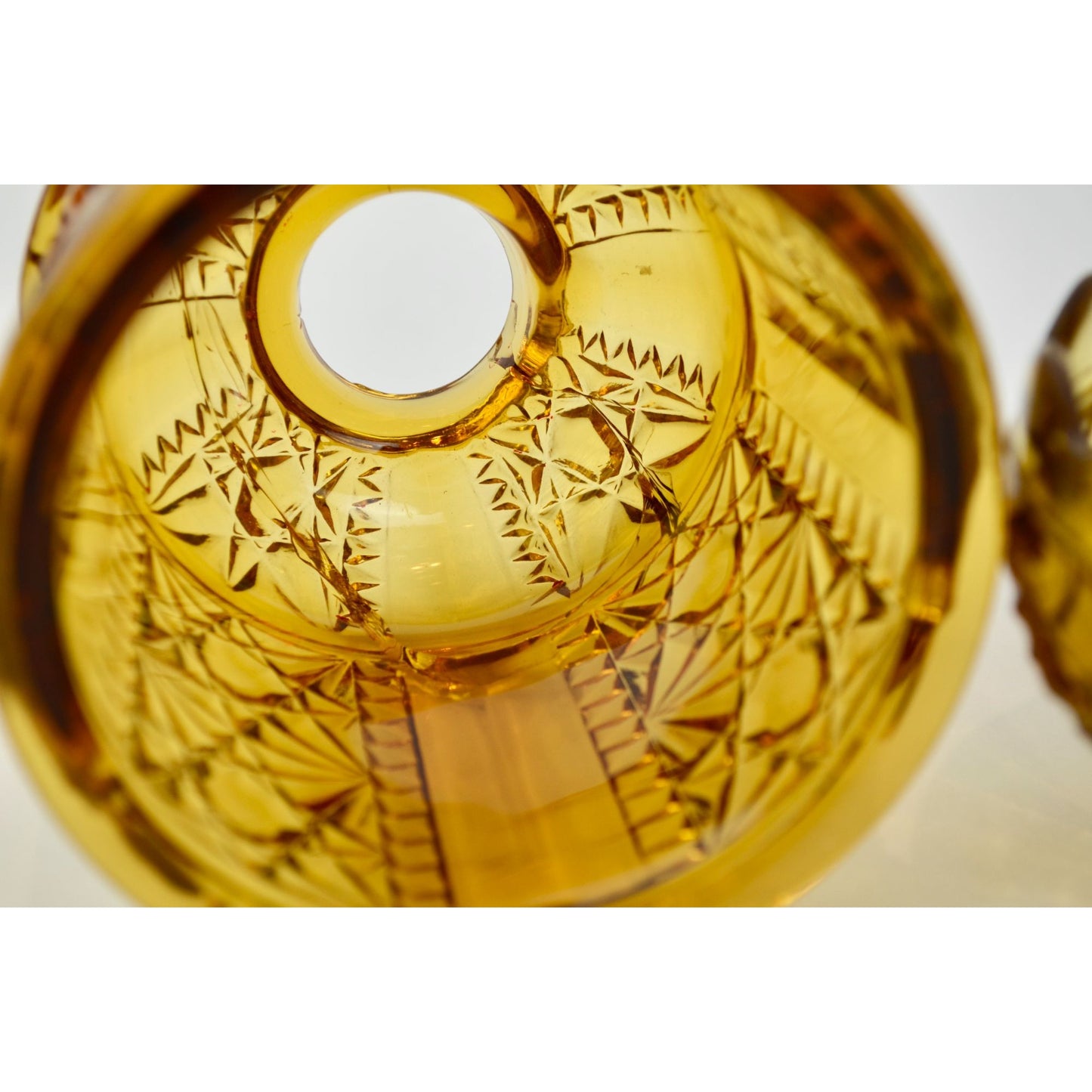 Vintage Fairy Lamp Stars & Bars Amber CRACKED READ