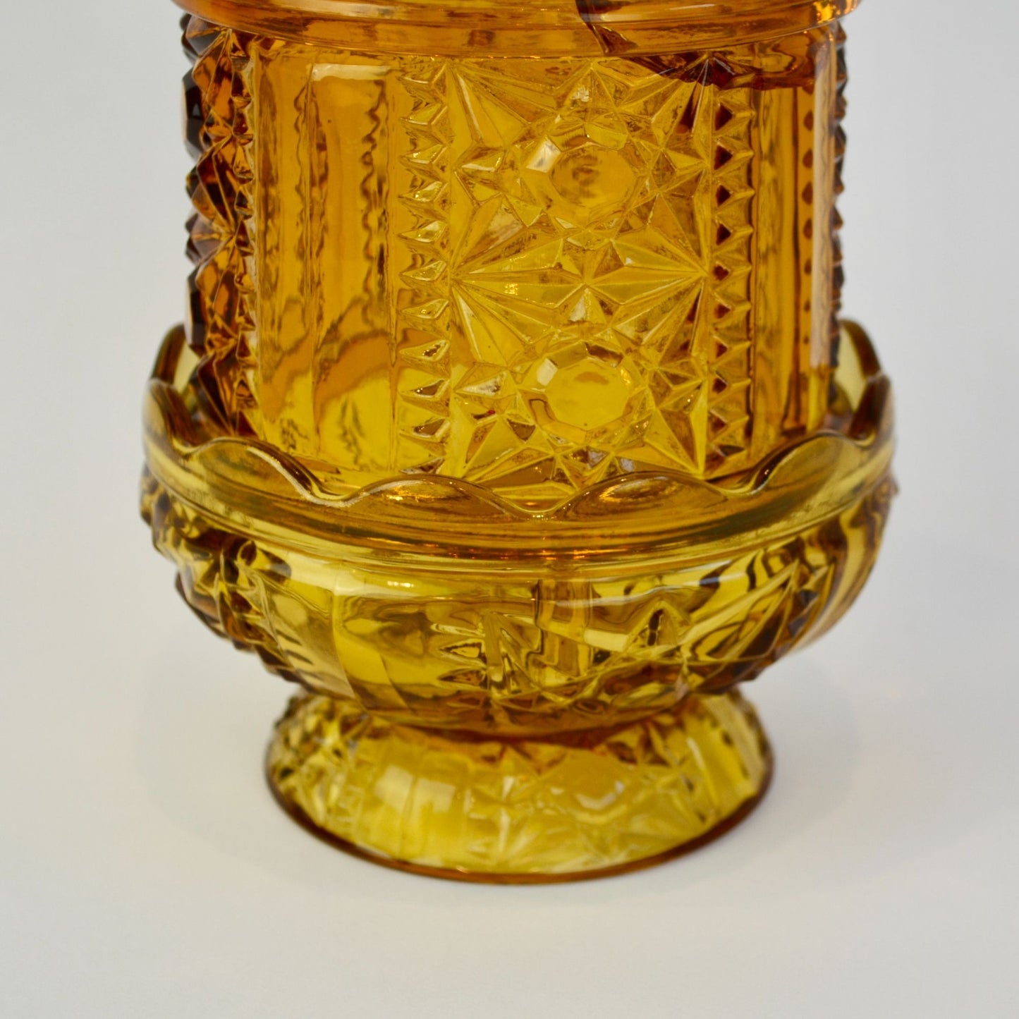 Vintage Fairy Lamp Stars & Bars Amber CRACKED READ