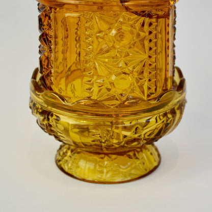 Vintage Fairy Lamp Stars & Bars Amber CRACKED READ
