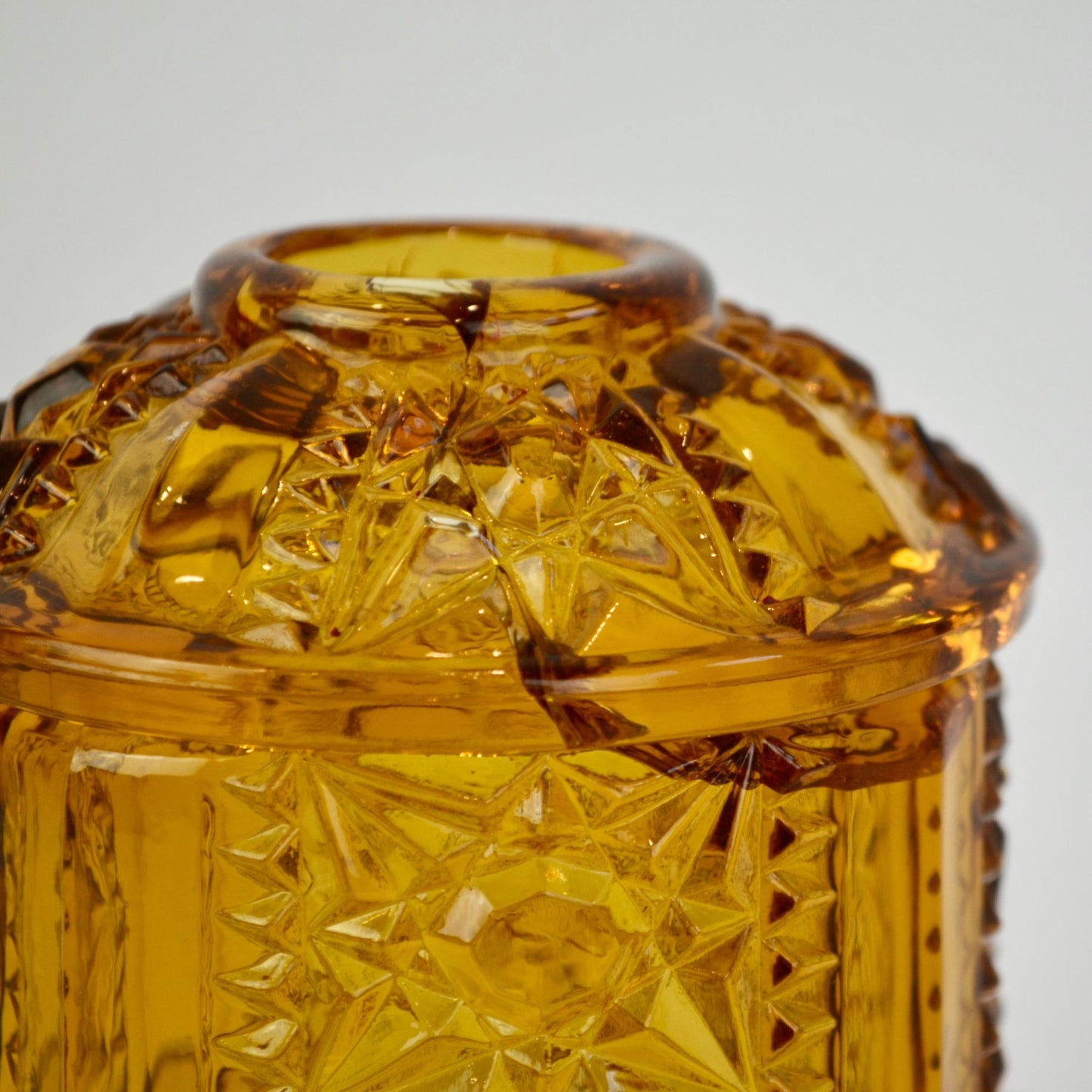 Vintage Fairy Lamp Stars & Bars Amber CRACKED READ