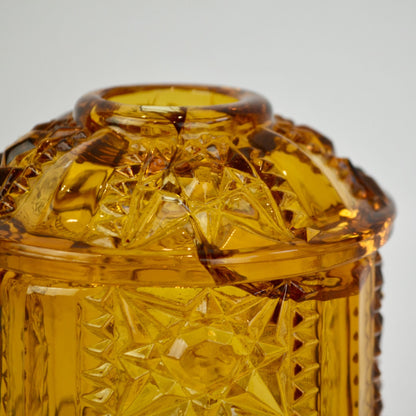 Vintage Fairy Lamp Stars & Bars Amber CRACKED READ