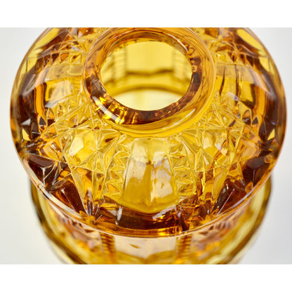 Vintage Fairy Lamp Stars & Bars Amber CRACKED READ